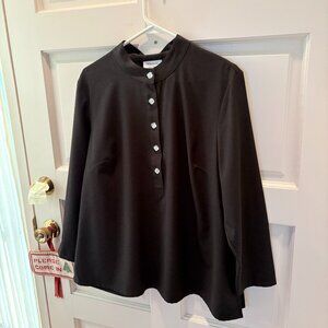 MARY G MILDRED HOIT BLACK TUNIC TOP SIZE XL